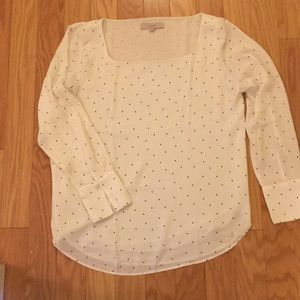 White/black polka dot blouse